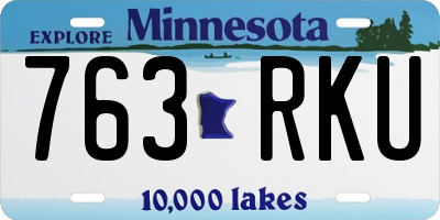 MN license plate 763RKU