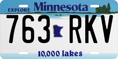 MN license plate 763RKV