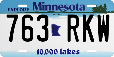 MN license plate 763RKW