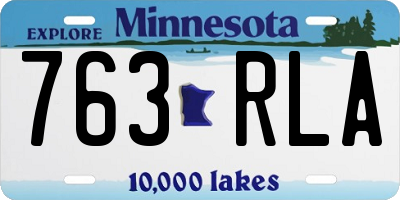 MN license plate 763RLA