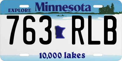 MN license plate 763RLB