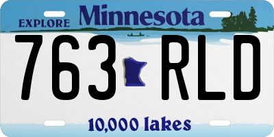 MN license plate 763RLD
