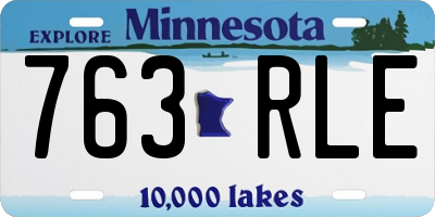 MN license plate 763RLE