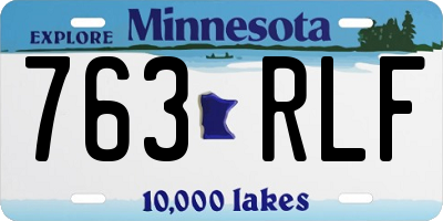MN license plate 763RLF