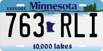 MN license plate 763RLI