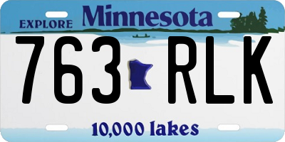 MN license plate 763RLK