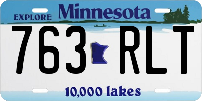 MN license plate 763RLT