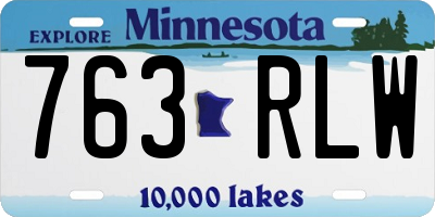 MN license plate 763RLW