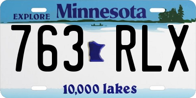 MN license plate 763RLX