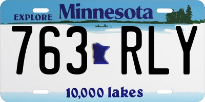 MN license plate 763RLY