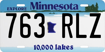 MN license plate 763RLZ