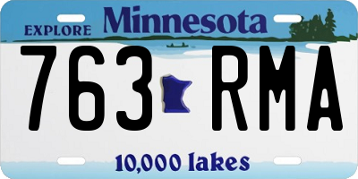 MN license plate 763RMA