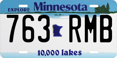 MN license plate 763RMB
