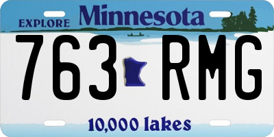 MN license plate 763RMG