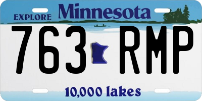 MN license plate 763RMP