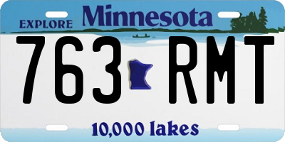 MN license plate 763RMT