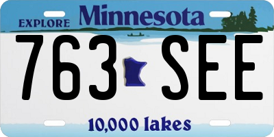 MN license plate 763SEE