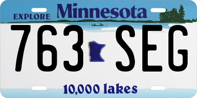MN license plate 763SEG