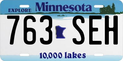 MN license plate 763SEH