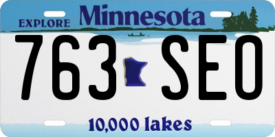 MN license plate 763SEO