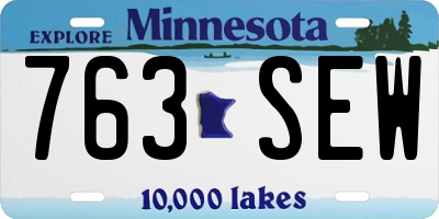 MN license plate 763SEW