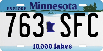 MN license plate 763SFC