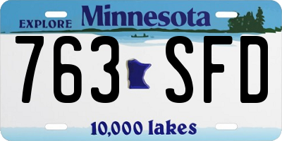 MN license plate 763SFD