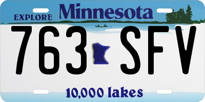 MN license plate 763SFV