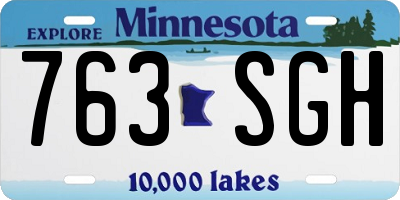 MN license plate 763SGH
