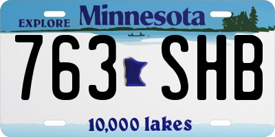 MN license plate 763SHB