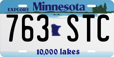 MN license plate 763STC