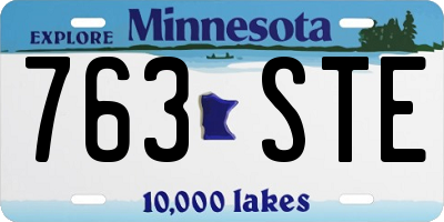 MN license plate 763STE