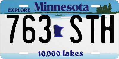 MN license plate 763STH