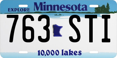 MN license plate 763STI