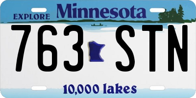 MN license plate 763STN