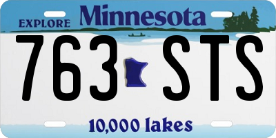 MN license plate 763STS