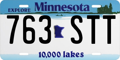 MN license plate 763STT