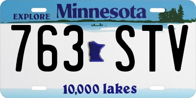 MN license plate 763STV