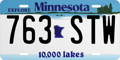 MN license plate 763STW