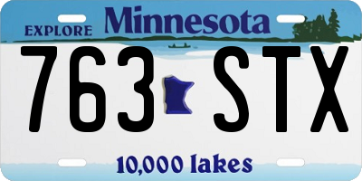MN license plate 763STX