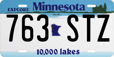 MN license plate 763STZ