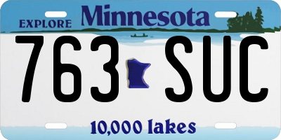 MN license plate 763SUC