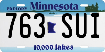 MN license plate 763SUI