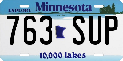 MN license plate 763SUP