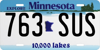 MN license plate 763SUS