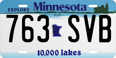 MN license plate 763SVB
