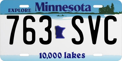 MN license plate 763SVC