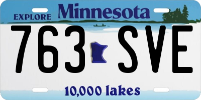 MN license plate 763SVE