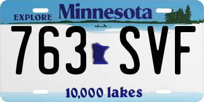 MN license plate 763SVF