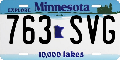 MN license plate 763SVG